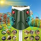 Solar Ultrasonic Animal Repeller, Outdoor 360° Animal Deterrent Solar Dog Chaser, Ultrasonic Solar Powered Animal Repeller Waterproof Animal Repeller Protect Farm for Dog, Cat, Bird, Rabbit, Raccoon
