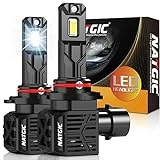 NATGIC 9012 LED Direct Inserted Headlight Bulb,80W 16000LM Xenon White Plug and Play With Fan Halogen Replacement,HIR2 LED Headlight Bulb,1:1 MiniSize 9012 LED Bulb For Fog Light Or DRL(Pack Of 2)