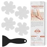 Non Slip Bathtub Stickers, 24 PCS Shower Stickers for Safety Bathroom Tubs, Bathtub Non Slip Stickers and Adhesive Decals Scraper for Bath Tub, Shower Floor, Stairs, Ladders(Flower Shape, Clear)