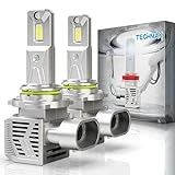 TECHMAX 9012 LED Fog Light Bulbs, 25000LM 6500K Xenon White HIR2 with Cooling Fan LED Bulb, Pack of 2