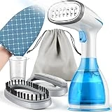 Steamer for Clothes, 15s Heat up Handheld Clothes Steamer with Ironing Glove, Portable Garment Steamer Fabric Wrinkle Remover, Travel Steamer Iron for Clothes, Curtains and Bedding