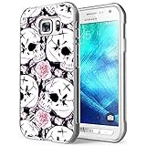 Gifun White Skulls Case for Samsung S6 Active, Anti-Slide Soft TPU Protective Case Cover Compatible with Samsung Galaxy S6 Active(Not for S6 and S6 Edge) - White Skulls