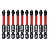 AUTOTOOLHOME 10 Pack Phillips PH2 Magnetic Anti Slip Screwdriver Bit Set 2' L TS2 Toolsteel HRC63 Anti-Slip Long Drill Bits 1/4 Hex Shank Cross Single and Double Head Bits Screw Impact Driver Bits