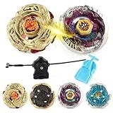 GOIJRER Battling Tops Metal Fusion Starter Set with 4D Launcher Grip Burst Battle Set Packed in Storage Case