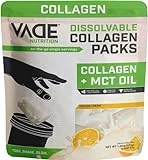 VADE Nutrition Keto Dissolvable Collagen Peptides Powder Packs with MCT Oil - Grass Fed Hydrolyzed Supplement to Go for Healthy Hair Skin Nail Joints - Dairy & Gluten Free - 28 Packets (Orange Cream)