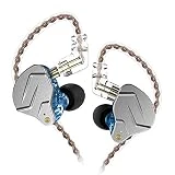 erjigo KZ ZSN Pro Dynamic Hybrid Dual Driver in Ear Earphones Detachable Tangle-Free Cable Musicians in-Ear Earbuds Headphones (Blue Without Mic)