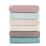 vfaejll 100% Cotton Kitchen Towels Set,Waffle Weave Kitchen Dish Cloth,Super Absorbent Kitchen Dish Towels for Drying Dishes 13x13 Inches Dish Rags for Washing Dishes 6 Pack Mixed Color,Hand Towels