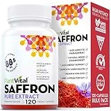 Plantvital Saffron Supplements - 120 Premium Saffron Extract Capsules for Normal Eye Health, Mood Support and Antioxidants - 88.5 mg per Saffron Capsules - Saffron Supplement