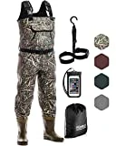 Foxelli Neoprene Chest Waders, Camo Hunting & Fishing Waders for Men & Women with Boots, Waterproof Bootfoot Waders