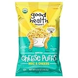 Good Health Organic Baked Puffs, Mac & Cheese – 5.25 oz. Bags (10 Count) – Baked with Organic Cheese from Organic Valley – Certified Gluten Free, Made with Non-GMO Ingredients, Peanut & Tree Nut Free