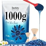 Bestidy Wax Beads, Hard wax beads 1000g, Wax beans for Hair Removal, Waxing Beads for All Body and Brazilian Bikini Areas (Blue-1000g)