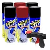 AWAREHOUSEFULL Plasti Dip Rim Kit: 4 Aerosol Cans Black, 2 Aerosol Cans Red, 1 Cangun