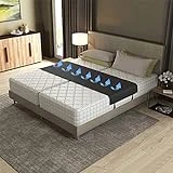 Home Bed Bridge, Split King Gap Filler for Adjustable Bed, Adjustable Queen to King Bed Converter Kit, Bed Gap Filler Split Connector to Make Two Twin Beds Together into One(Black)