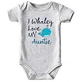I Whaley Love My Auntie Baby Boy Clothes Unisex Funny Baby Bodysuits 0-3 months (gray,9-12M)