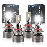 VISVIC LED Headlights Fit for 2013 2014 2015 Dodge Ram 1500 2500 3500 w/Projector, 9005 High Beam 9012 Low Beam Led Headlamp Bulbs Replacement, 6500K Cool White 400% Brightness, Pack of 4