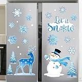 Pasimy 29 Pcs Let It Snow Refrigerator Magnet Decorative Christmas Fridge Decorations Snowflake Snowman Garage Door Magnet Decals for Xmas Car Garage Metal Door Cabinet Refrigerator Decor