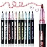Mr. Pen- Double Line Outline Markers, 10 Colors, Shimmer Markers, Self-Outline Metallic Markers, Outline Pens, Craft Pens