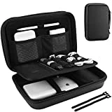 ProCase Hard Travel Electronic Organizer Case for MacBook Power Adapter Chargers Cables Power Bank Apple Magic Mouse Apple Pencil USB Flash Disk SD Card Small Portable Accessories Bag -L, Black