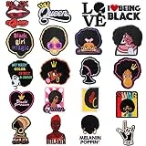 20 Pieces Black Girl Iron on Patches for Clothing, Afro Girl Embroidered Sew On Patch Applique for Backpacks Jeans Jackets DIY Craft (Novelty Style)
