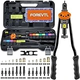 FOREVTL Rivet Nut Tool - Heavy Duty 16” Nutsert Tool Kit with 13 Metric and SAE Mandrels, 150Pcs Rivet Nut Assortment Kit, Threaded Insert Hand Riveter with Blow Carry Case for Automotive, DIY, etc