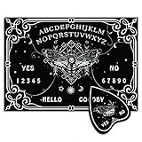 CREATCABIN Wood Spirit Board Pendulum Board Wooden Talking Boards with Planchette Black Divination Kit Spirit Hunt Metaphysical Message Decor for Wicca 11.8 x 8.3 Inch-Butterfly and Skull
