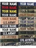 Custom Uniform Military Embroidered Name Tape with Hook Fastener or Sew-On, Military Name Patches (Black, with Fastener)