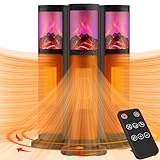 Space Heater 2023 Newest, Portable Electric Space Heater, 3 Modes & Thermostat, Remote Control, 12H Timer, 3D Flame Display, Overheat & Tip-Over Protection, Tower Heaters for Home/Office Use