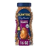 PLANTERS Dry Roasted Bold & Savory Peanuts, Party Snacks, Plant-Based Protein, 16 Oz Jar