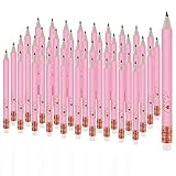 DOUB 50 pcs love baby shower games pencils bridal shower games pencils heart pencilshower games, Golf,Classroom, School (pink, love)