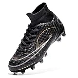 Indoor Soccer Shoes Kids Zapatos para Futbol de niños Boys Soccer Cleats Girls Football Cleats Turf Soccer Shoes Black