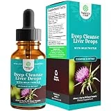 Liver Support Milk Thistle Tincture - Liquid Herbal Supplement with Artichoke Extract for Liver Cleanse Detox & Repair - Liver Detox Cleanse Drops with Dandelion Turmeric and Ginger