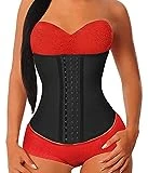 YIANNA Waist Trainer for Women Tummy Control Latex Underbust Waist Cincher Corset Sport Girdle Hourglass Body Shaper,(Black, 3XL)