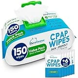 CPAP Mask Wipes - 150 Count Jumbo Pack + 6 Travel Wipes - Duracleanse - Extra Large, Extra Moist Cleaning Wipes for Mask, CPAP Machine & Supplies - Skin Safe with Aloe Vera