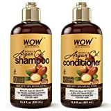 WOW Skin Science Moroccan Argan Oil Shampoo and Conditioner Set - Moroccan Oil Shampoo & Conditioner Set Sulfate & Paraben Free - Shampoo & Conditioner Set for All Hair Types