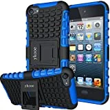 ykooe iPod Touch 7 Case, Touch 6 Case, Touch 5 Case, Heavy Duty Protective Cover Dual Layer Hybrid Shockproof Protective Case with Stand for Apple iPod Touch 5 6 7
