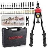 Rivet Nut Tool, GIANTISAN 16-Inch Rivet Nut Tool Rivet Nut Kit with 15 SAE & Metric Mandrels, 236pcs Rivnut Assortment Kit and Rugged Carrying Case