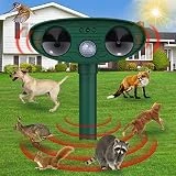 Ultrasonic Bird Deterrent, Solar Animal Repeller Bird Repellent Devices Outdoor with Motion Sensor and Led Light Alarm, Waterproof Ultrasonic for Mole Dogs, Cats, Skunk, Squirrels