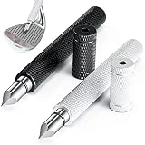 2 Pcs Golf Club Groove Sharpener 4.33 Inch Groove Sharpener Regrooving Tool Cleaner for Wedges Irons Golf Balls (Black, Silver)