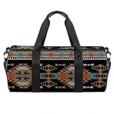AISSO Duffel Bag for Women Men American Indian Aztec Tribal Ornament Sports Gym Tote Bag Weekend Overnight Travel Bag Outdoor Luggage Handbag