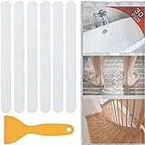 V-TOP 30 PCS Non Slip Shower Stickers, Safety Shower Non Slip Adhesive Strips Treads for Bathroom Floor Tub Stairs Ladders Pools Boats, Bathtub Appliques for Adults & Kids with Scraper (Clear)