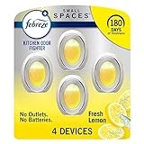 Febreze Small Spaces, Plug in Air Freshener Alternative for Home, Heavy Duty Lemon Scent, Odor Eliminator for Strong Odor (4 Count)