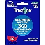 Tracfone $25 Unlimited Talk and Text, 3 GB of Data / 30 Days (Physical Delivery)