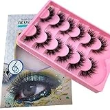 HBZGTLAD 6 Pairs Fluffy False Eyelashes Natural Faux Mink Strip 3D Lashes Pack (SY-01)