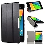 for Google Nexus 7 FHD 2013 2nd Gen Tablet Smart Case, Ultra Slim Magnetic Sleep/Wake Up Flip Leather Folio Stand Cover for Asus K009 Google Nexus 7 2rd(2013 Release) (Black)