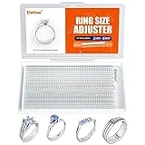 ELETIUO 12 Pack Ring Size Adjuster for Loose Rings Invisible Transparent Silicone Guards Clip Noodle Jewelry Tightener Connector Fitter Resizer 4 Sizes Fit Almost Any Ring for Women and Men