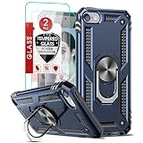LeYi for iPod Touch 6th Generation Case, iPod Touch 7th Generation Case with [2Pack] Tempered Glass Screen Protector, Military Grade Phone Case with Ring Kickstand for Apple iPod Touch 7/6/5?Blue