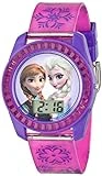 Disney's Frozen Kids' Digital Watch with Elsa and Anna on the Dial, Purple Casing, Comfortable Pink Strap, Easy to Buckle, Safe for Children - Model: FZN3598