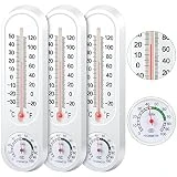 Indoor Outdoor Thermometer Wall Thermometer Humidity Meter Vertical Thermometer and Hygrometer Wireless Temperature Humidity Gauge Meter with Fahrenheit/Celsius for Patio Garden (3 Pcs)