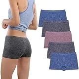 DEEP TOUCH Women’s Boyshort Underwear Seamless Panties Stretch Boxer Panty Breathable No Show Boxer Briefs 5 Pack