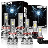 HMCYCI Fit For DODGE RAM 1500 2500 3500 With Projector(2013-2015) LED Headlight Bulbs,9005+9012 High/Low Beam + 9145/9006 LED Fog Light Bulbs，Pack of 6
